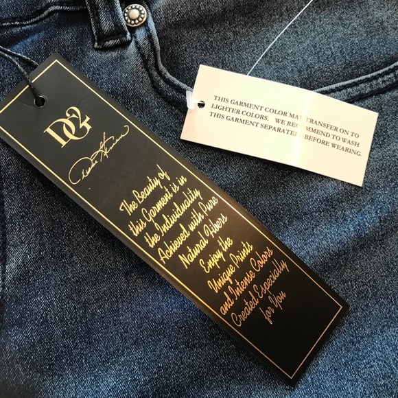 NWT DG2 5-pocket blue jeans with beaded tuxedo stripe—virtual stretch (16P) - Picture 8 of 16